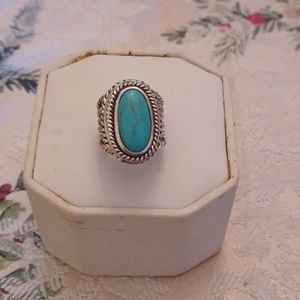Ring with large turquoise